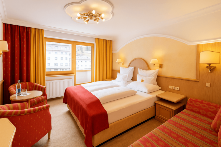 Doppelzimmer "Superior" Gletscherblick mit Sitzecke und drittem Bett
